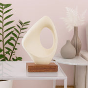 Calista Modern Abstract Showpiece 24cm in Ivory - HomeTown