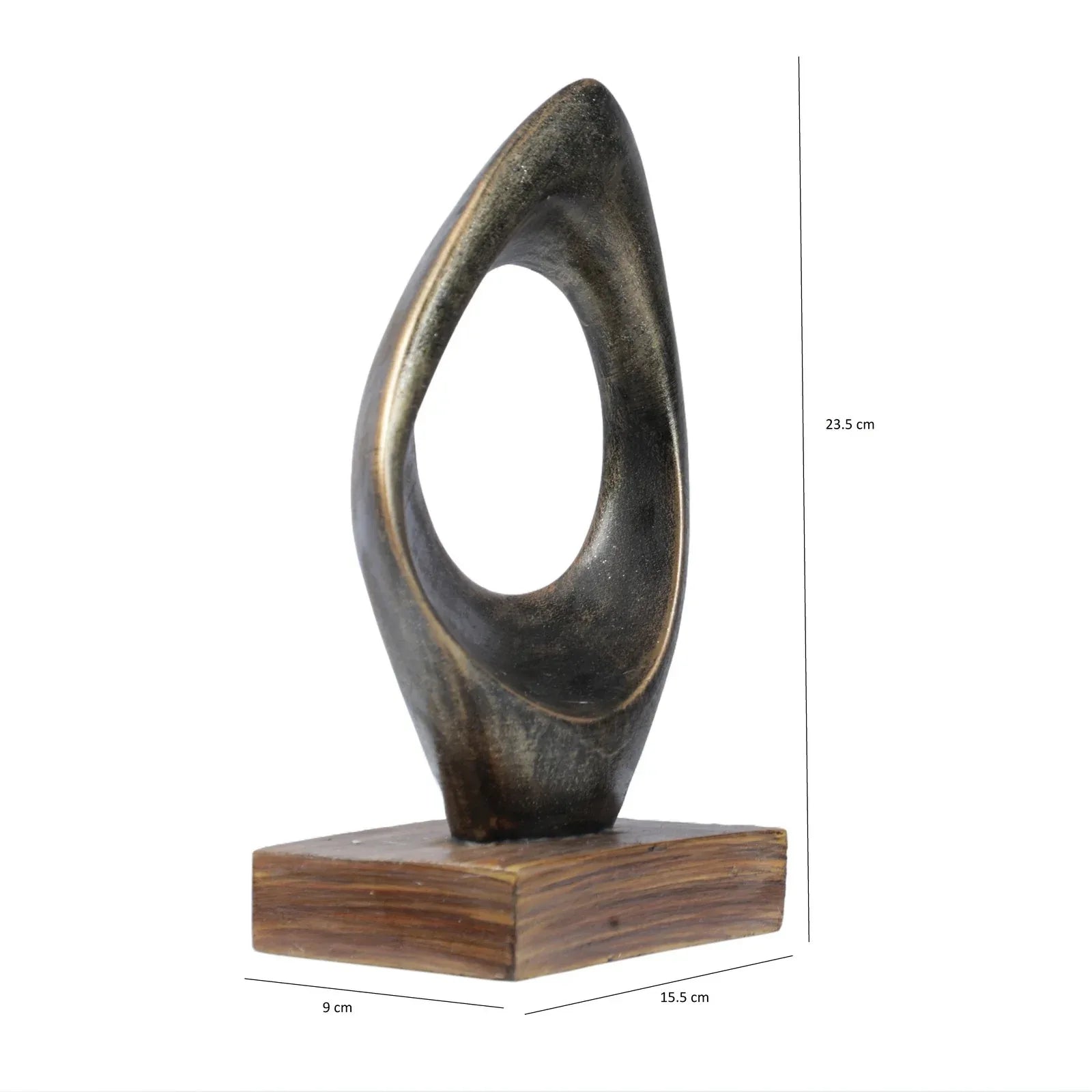 Calista Modern Abstract Showpiece 24cm in Black Gold - HomeTown