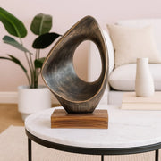 Calista Modern Abstract Showpiece 24cm in Black Gold - HomeTown