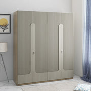 Asa Engineered Wood 4 Door Wardrobe in Santana Oak Colour - HomeTown