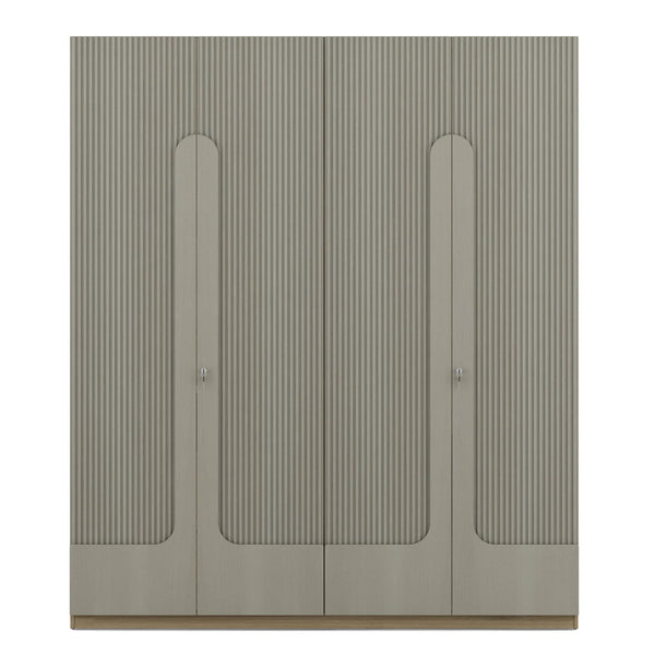 Asa Engineered Wood 4 Door Wardrobe in Santana Oak Colour dimensions