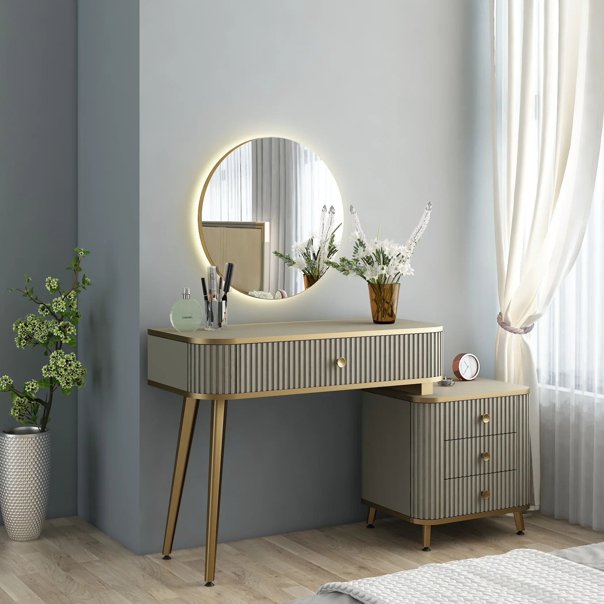 Asa Engineered Wood Dressing Table in Santana Oak Colour - HomeTown