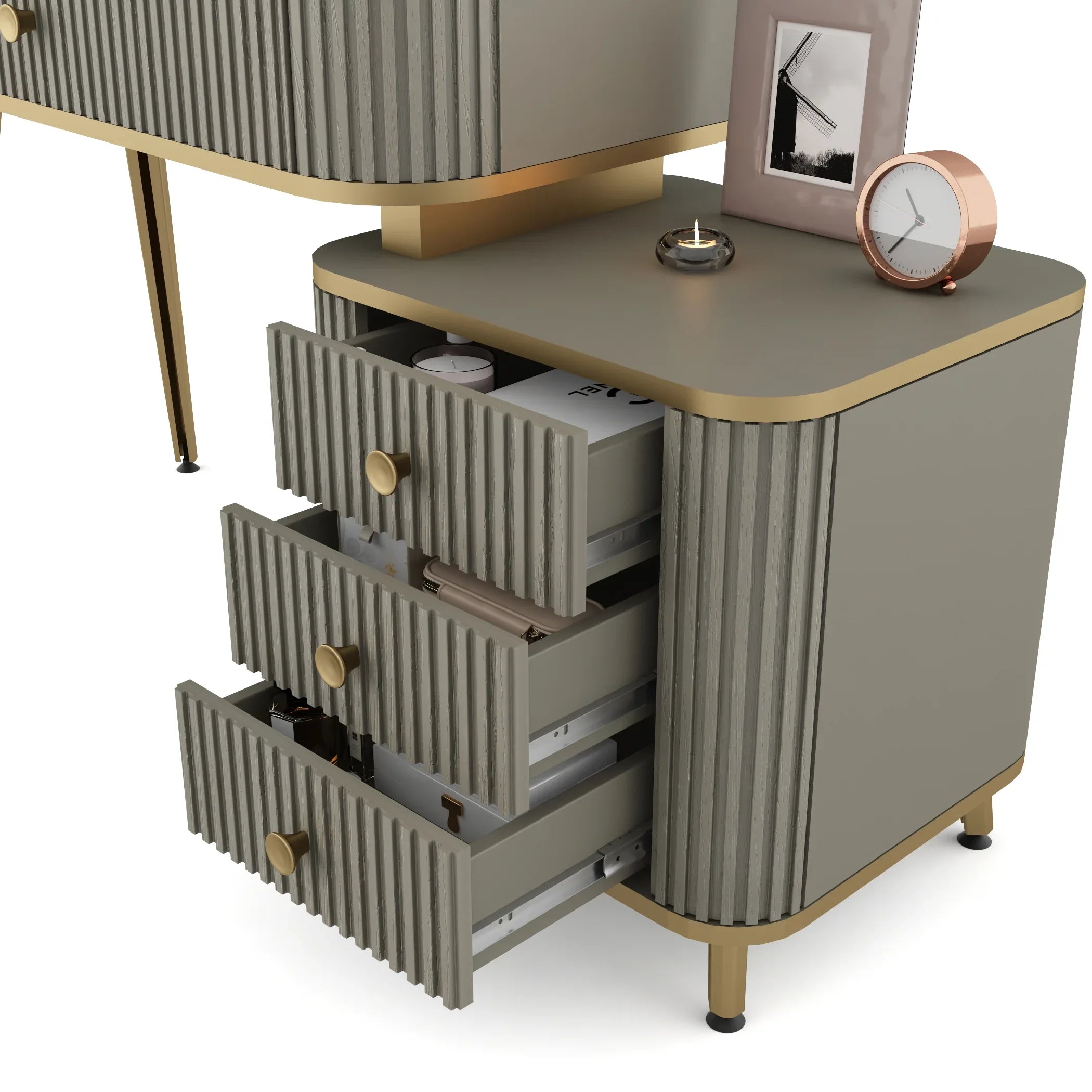 Asa Engineered Wood Dressing Table in Santana Oak Colour - HomeTown