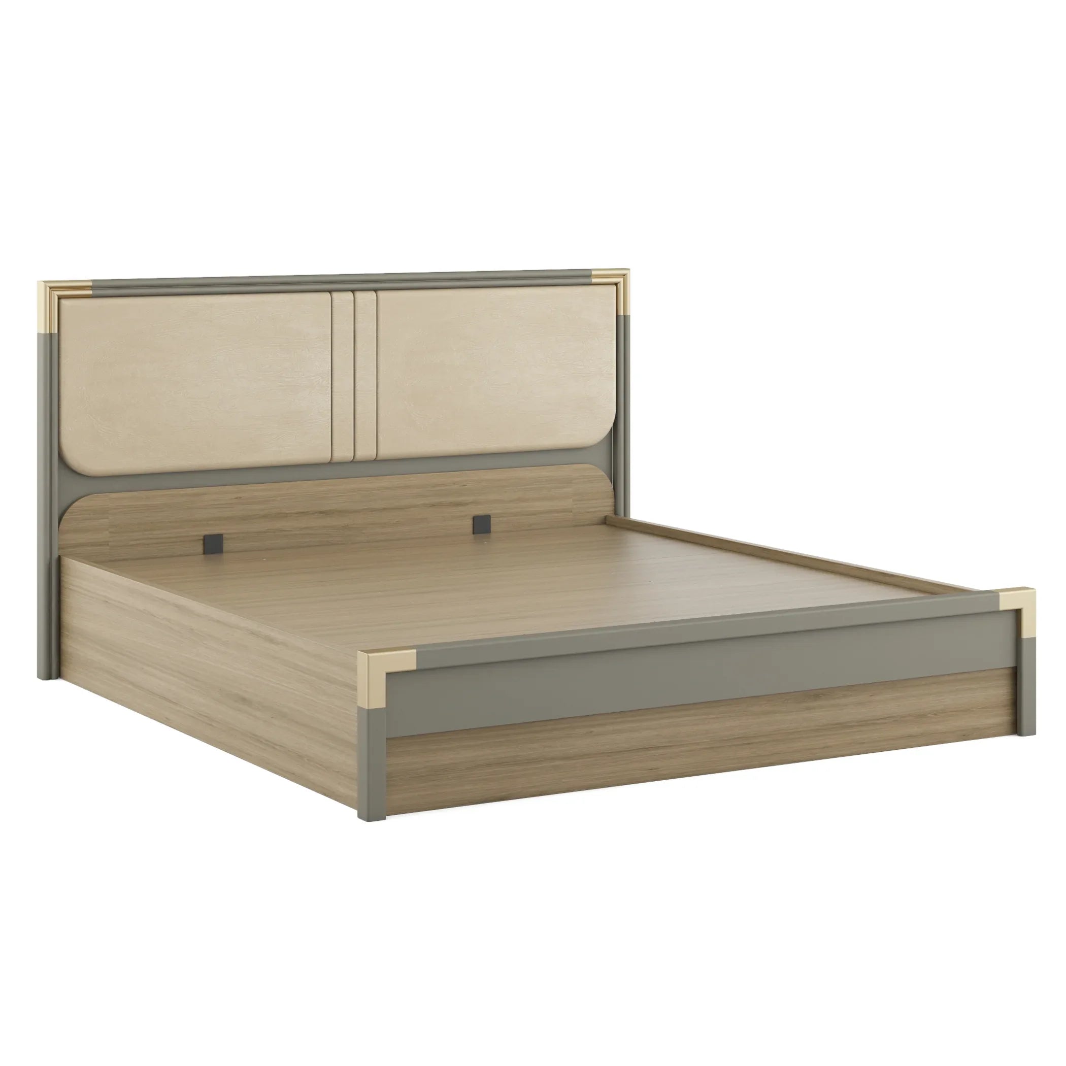 Asa Engineered Wood King Bed in Santana Oak Colour - HomeTown