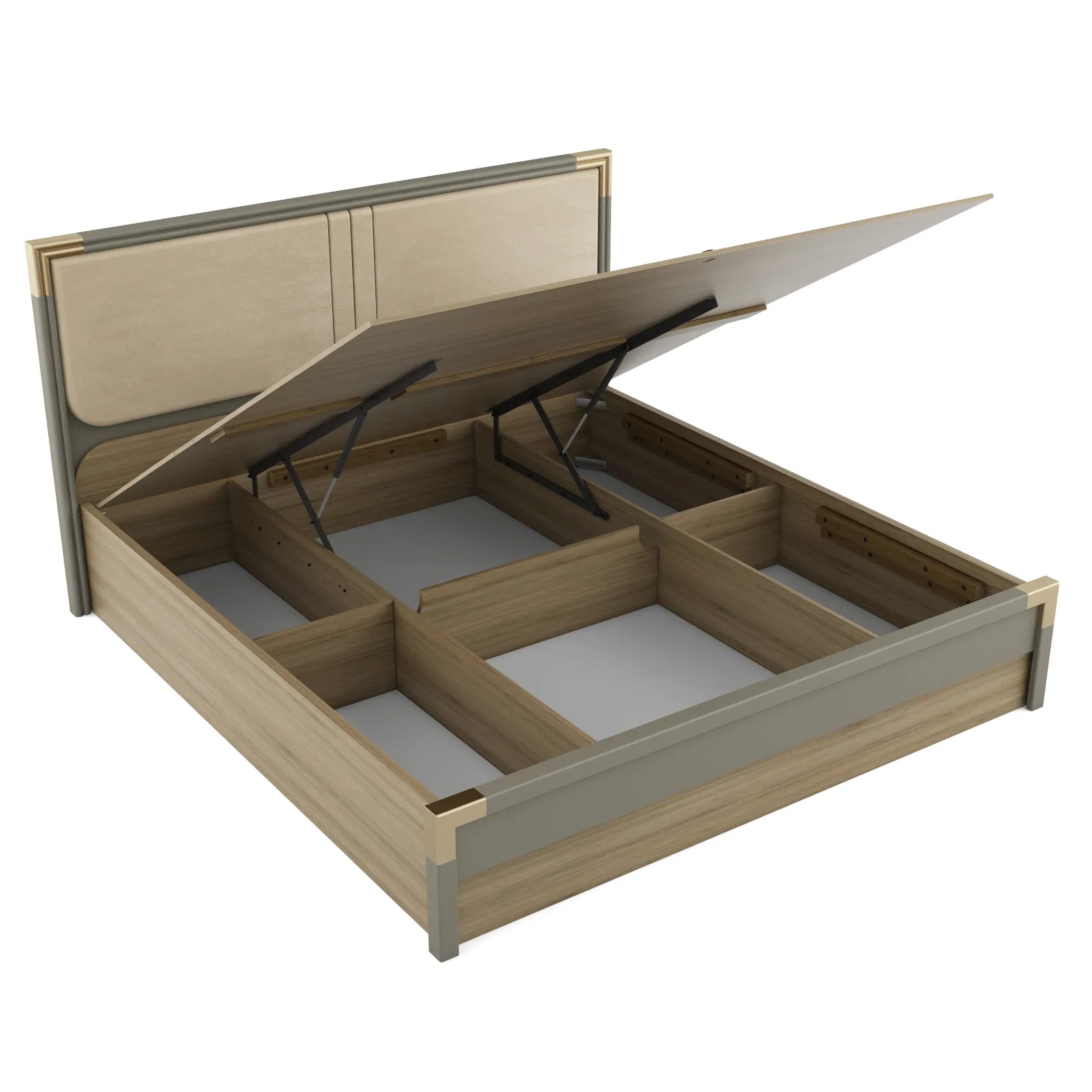 Asa Engineered Wood King Bed in Santana Oak Colour - HomeTown