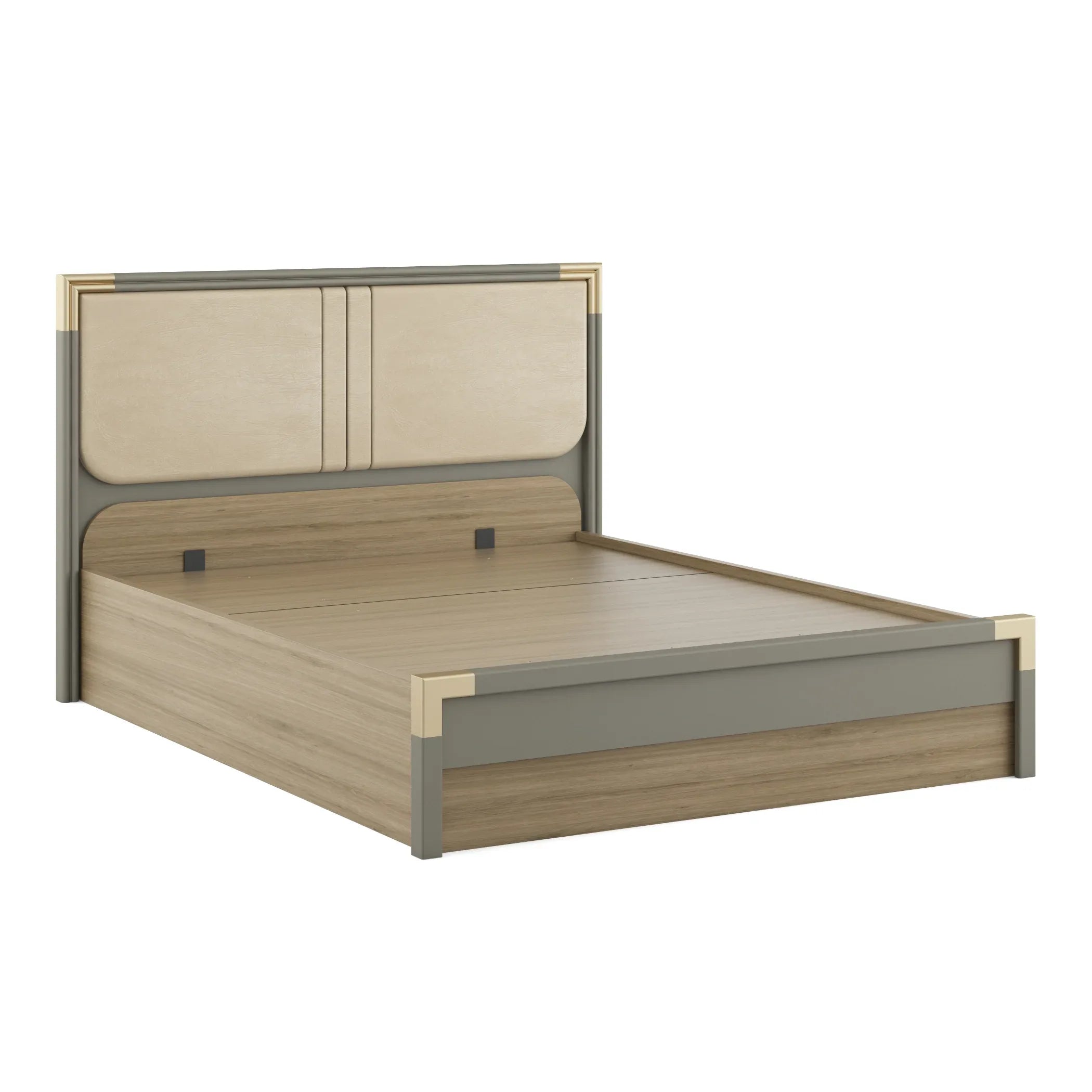 Asa Engineered Wood Queen Bed in Santana Oak Colour - HomeTown