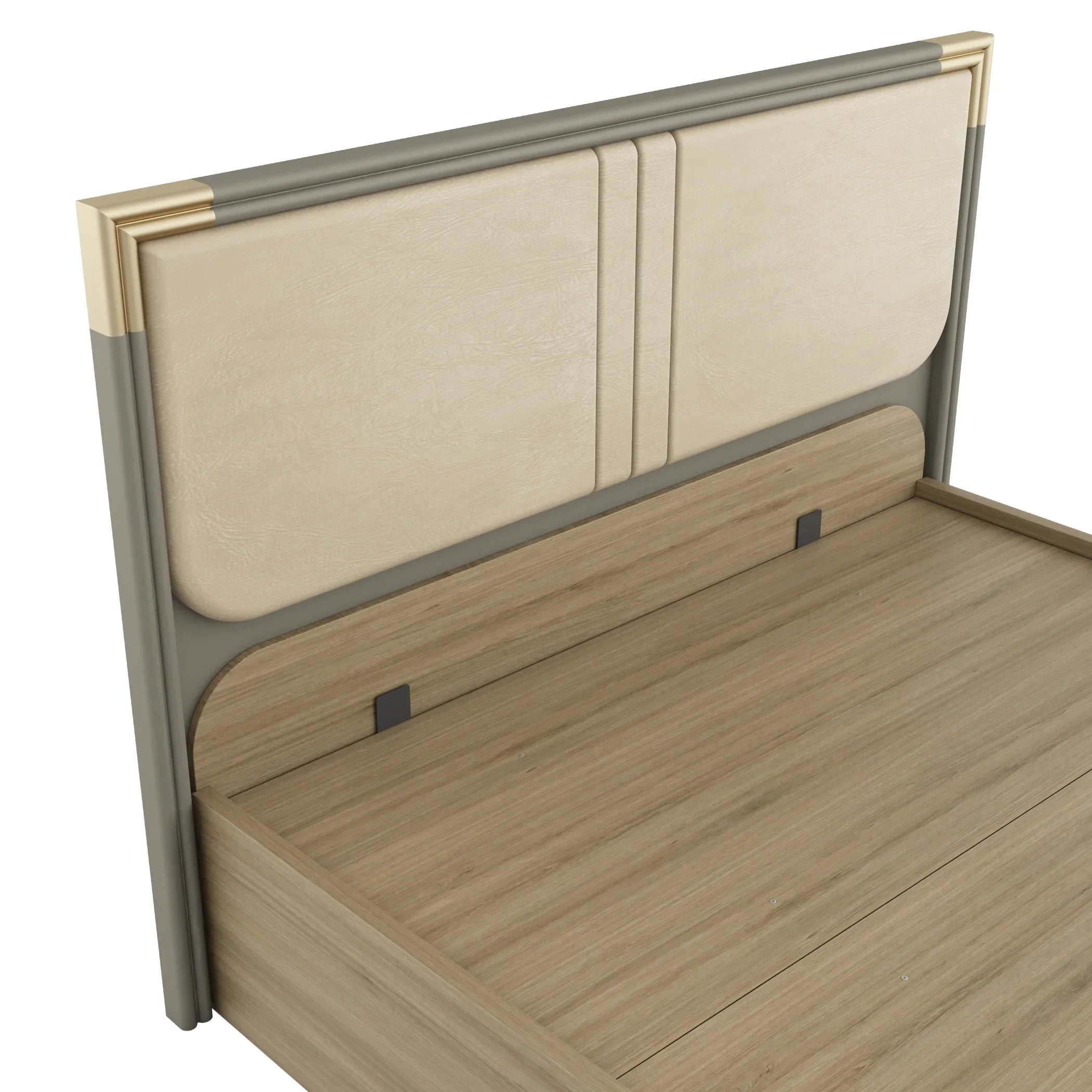 Asa Engineered Wood Queen Bed in Santana Oak Colour - HomeTown