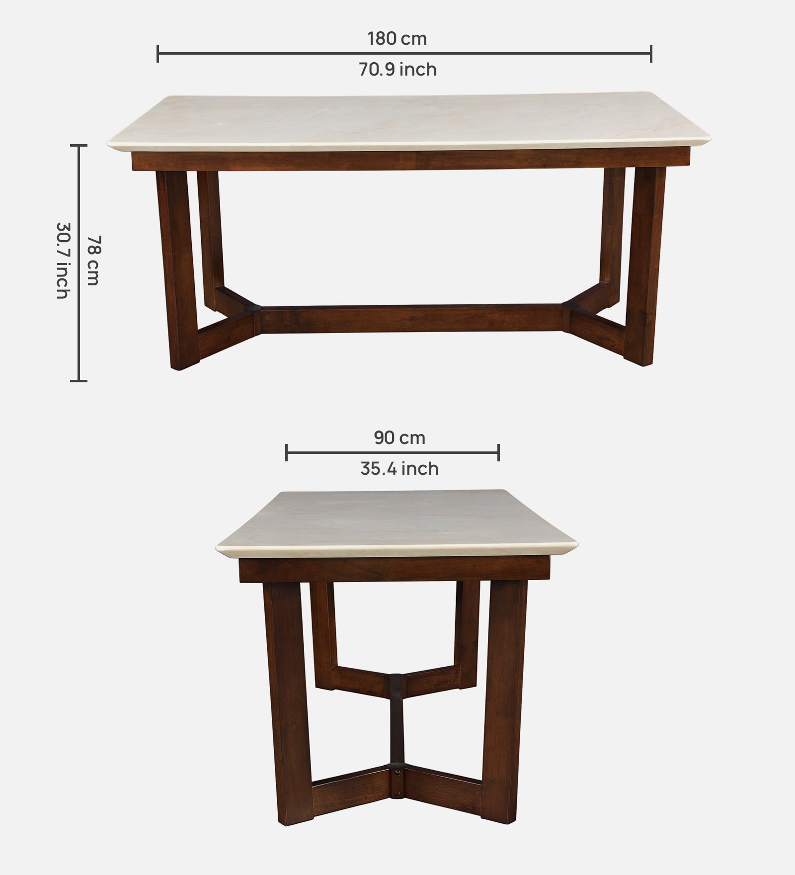 Atlas Marble Top 6 Seater Dining Table