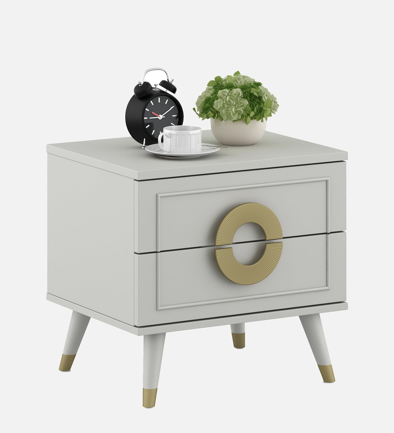 Akira Bed Side Table in Pumic Grey Colour