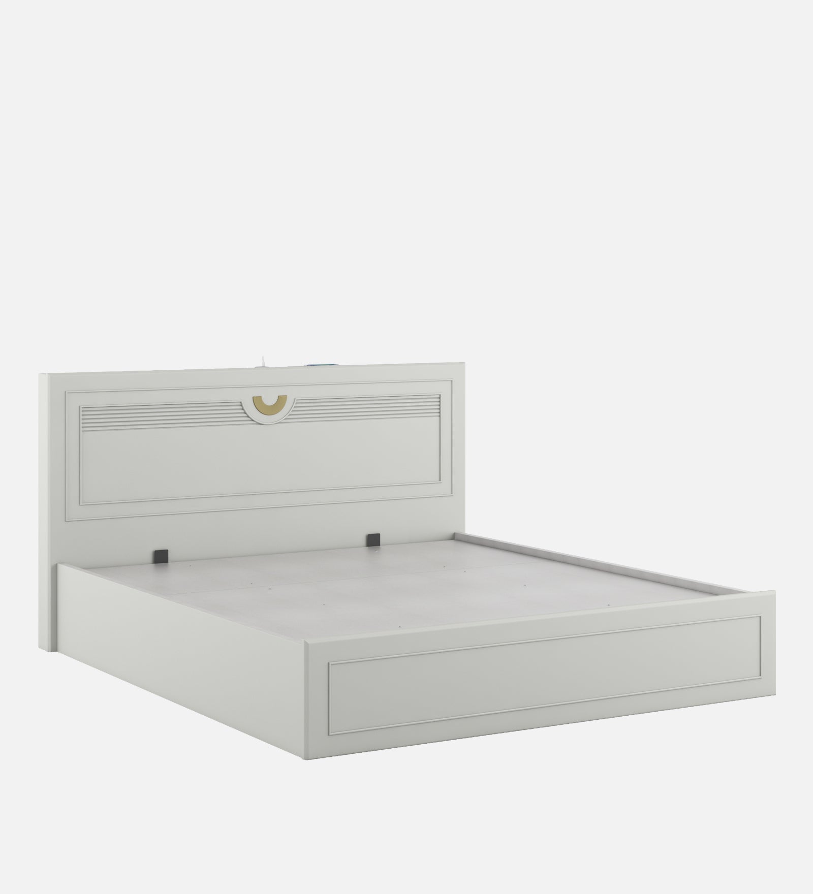 Akira King Bed With Full Hydraulic Storage Pumic Grey