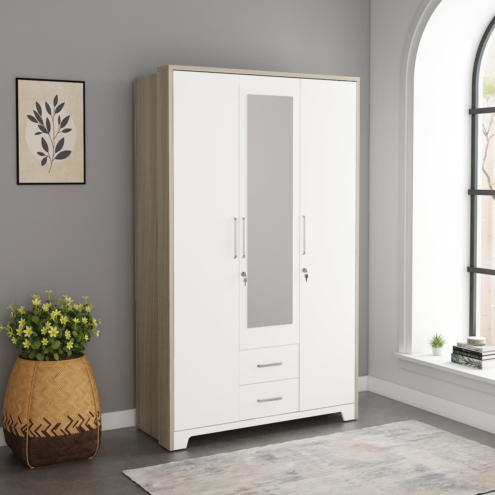 Ambra Nx 3 Door Wardrobe With Mirror