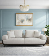 Arizona 3 Seater Sofa Set in Beige & Colour Chenille Fabric