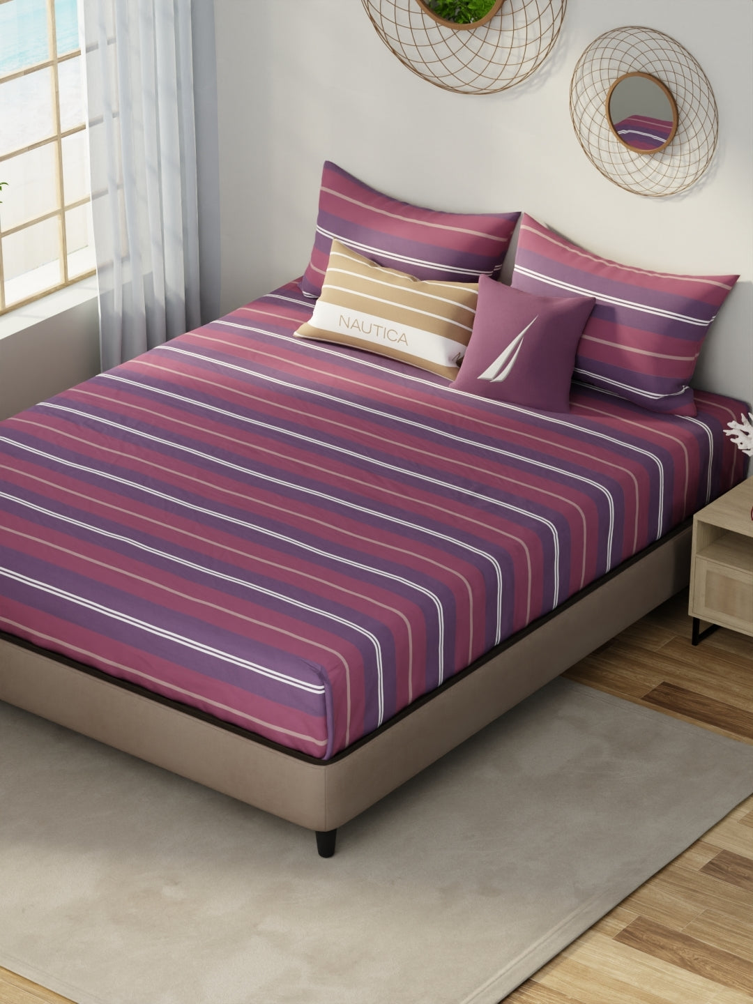 Hampton Sis-Bed Linen Maroon