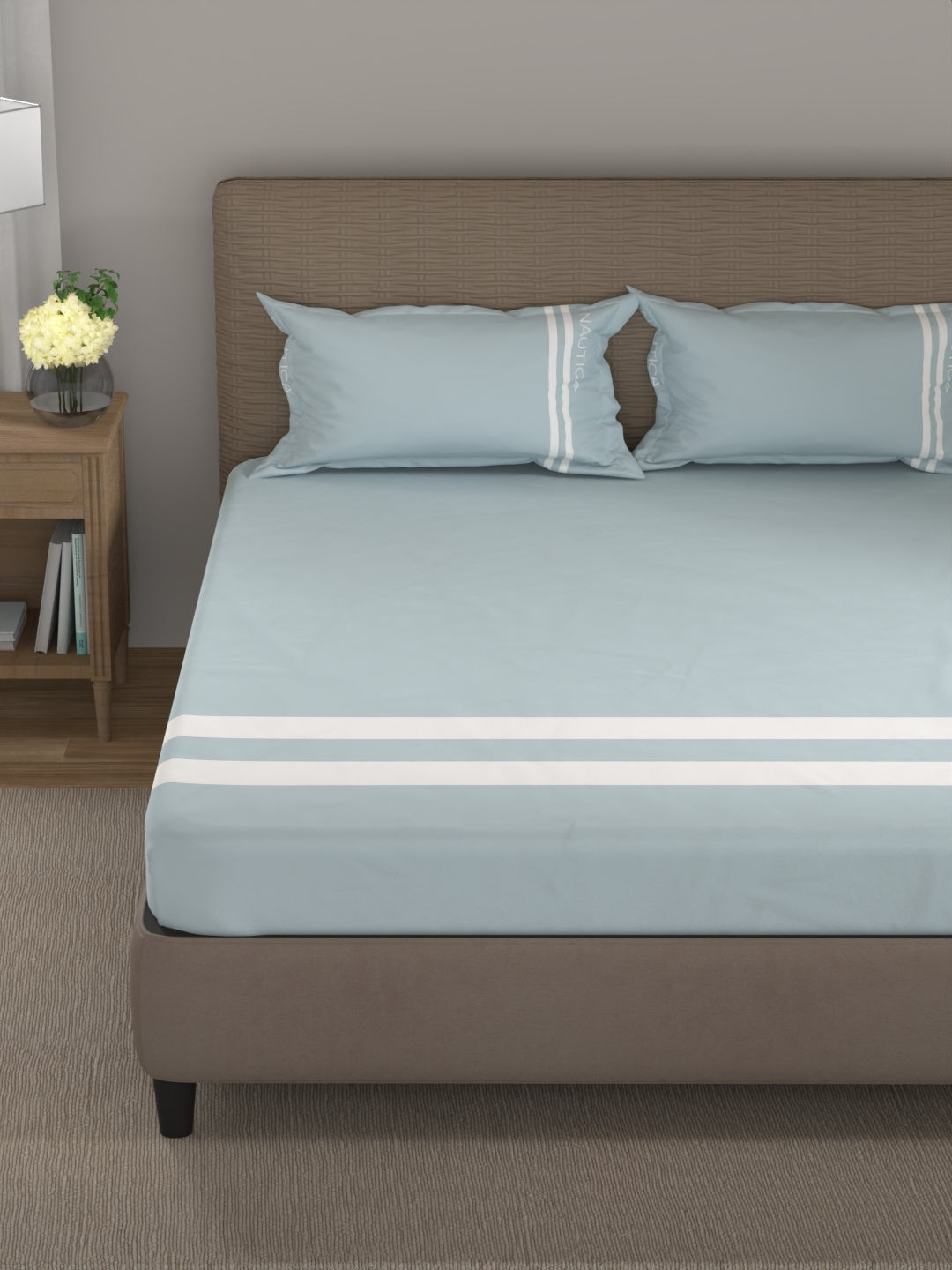 Coastal Stripe Sis-Bed Linen Skyblue