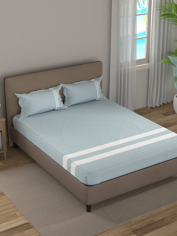 Coastal Stripe Sis-Bed Linen Skyblue dimensions