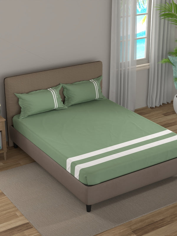 Coastal Stripe Sis-Bed Linen Moss dimensions