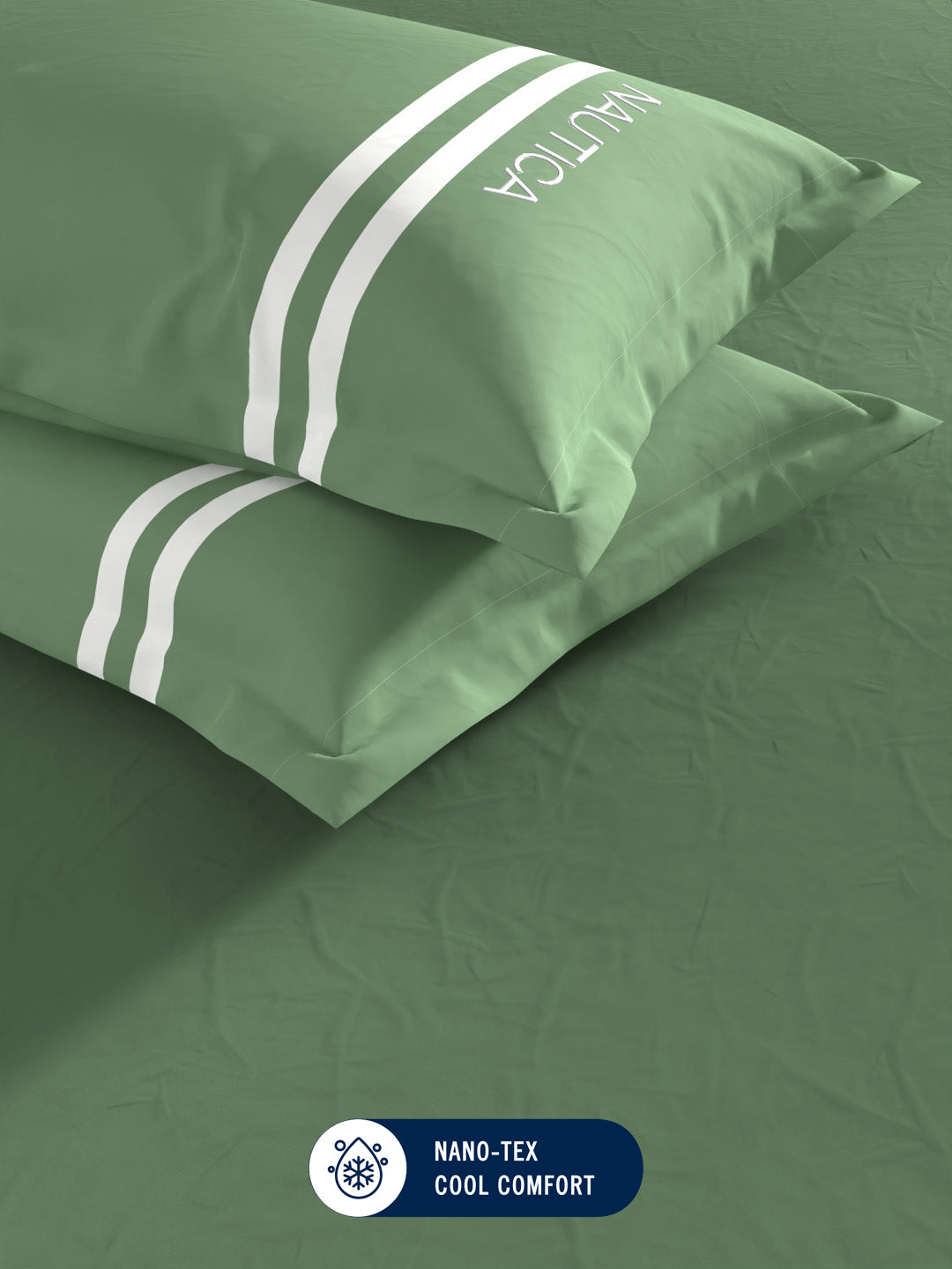Coastal Stripe Sis-Bed Linen Moss