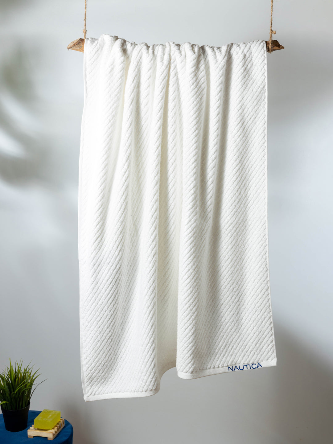 Cross View Sis-Bath Linen Fabric White