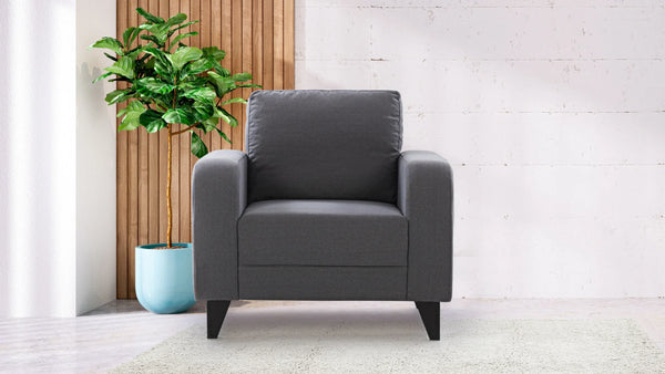 Manchester Fabric 1 Seater Sofa in Grey Colour - HomeTown