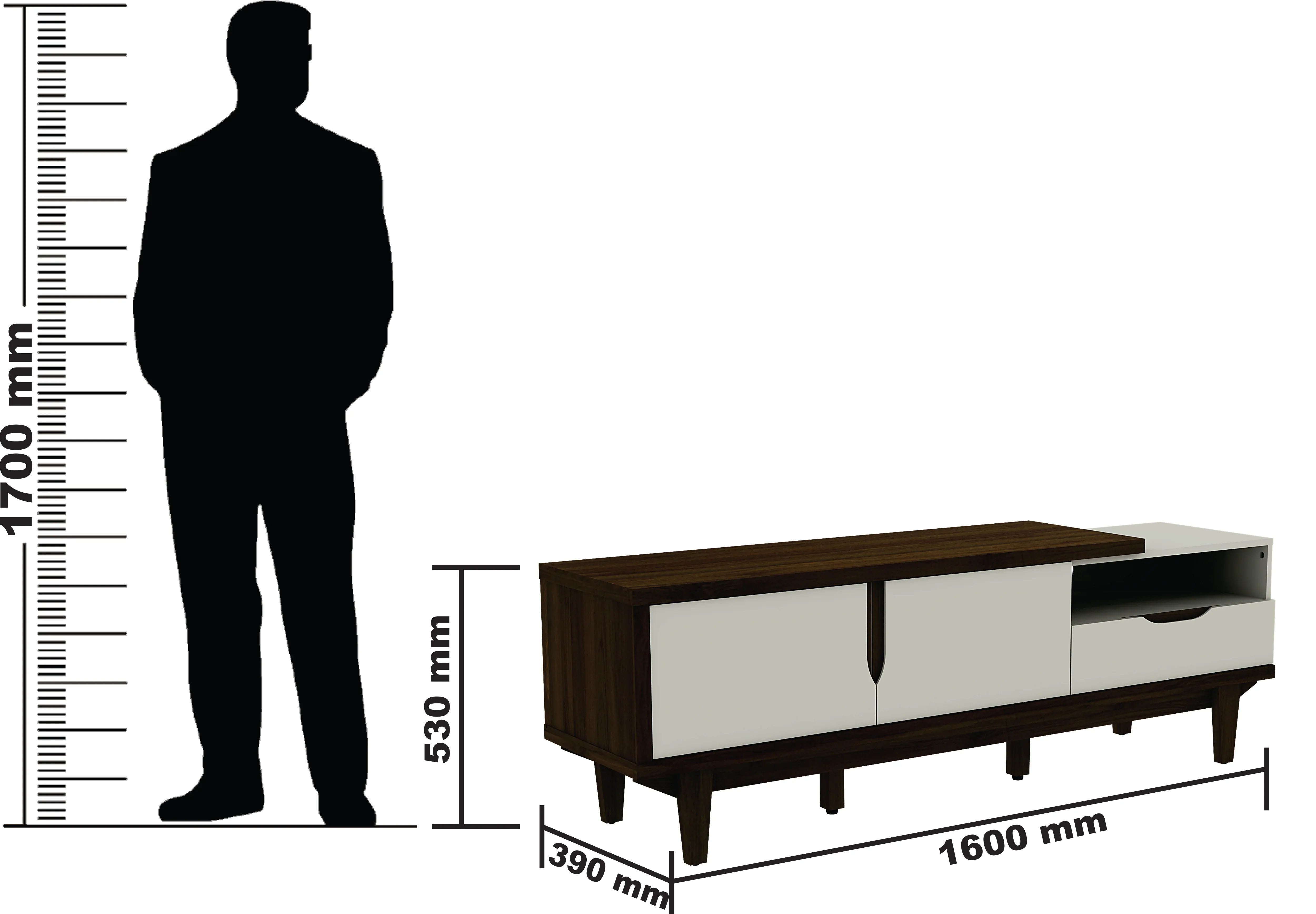 Carmel Tv Unit in White & Brown Colour - HomeTown