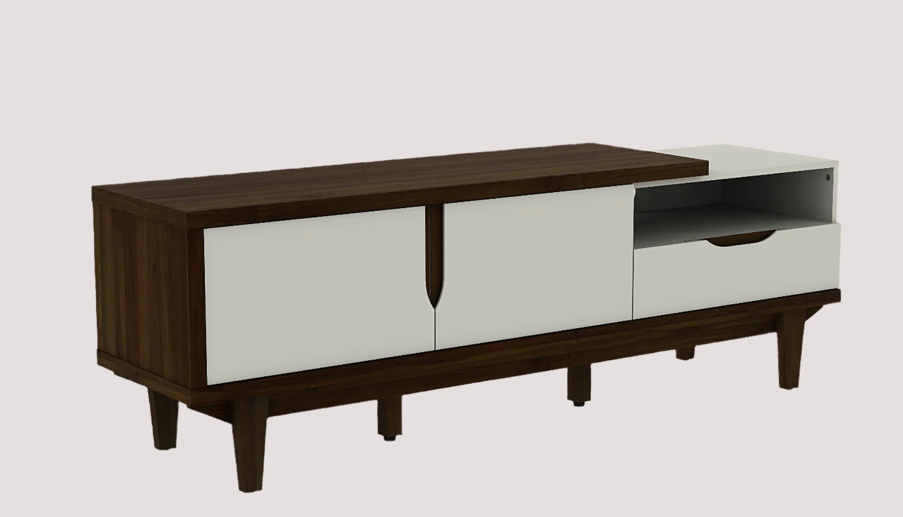 Carmel Tv Unit in White & Brown Colour - HomeTown