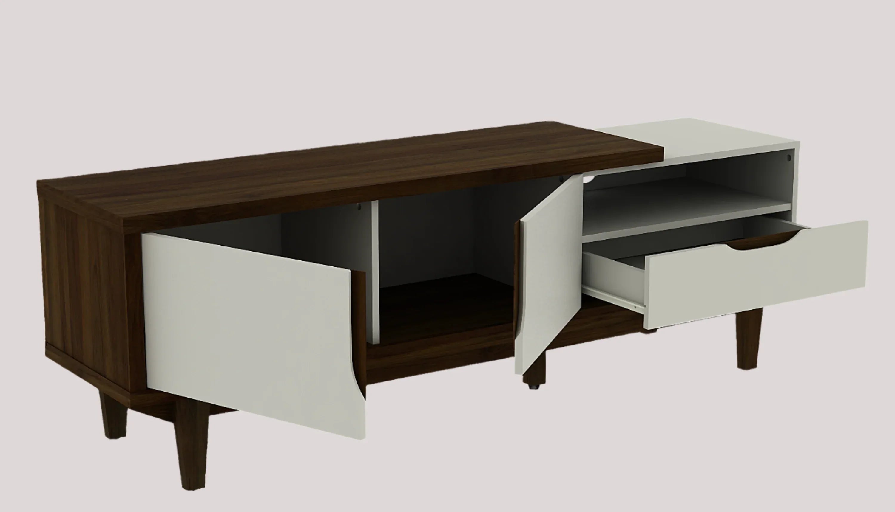 Carmel Tv Unit in White & Brown Colour - HomeTown
