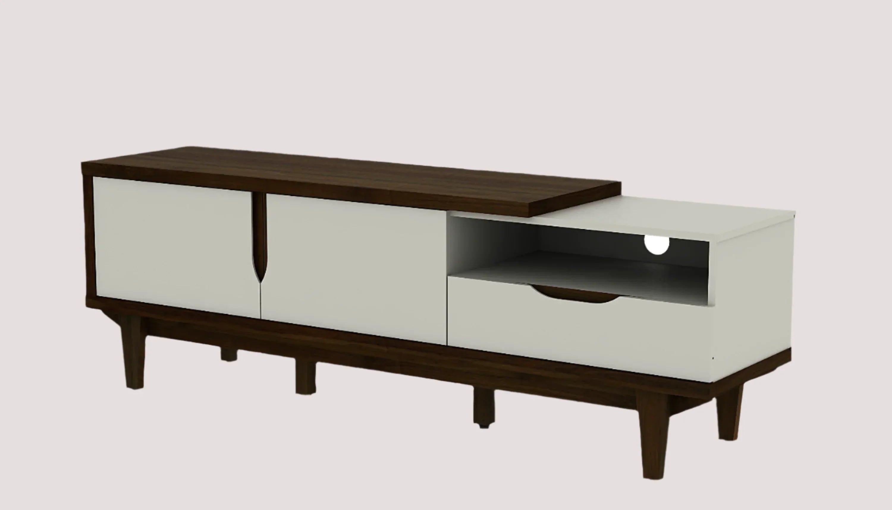Carmel Tv Unit in White & Brown Colour - HomeTown