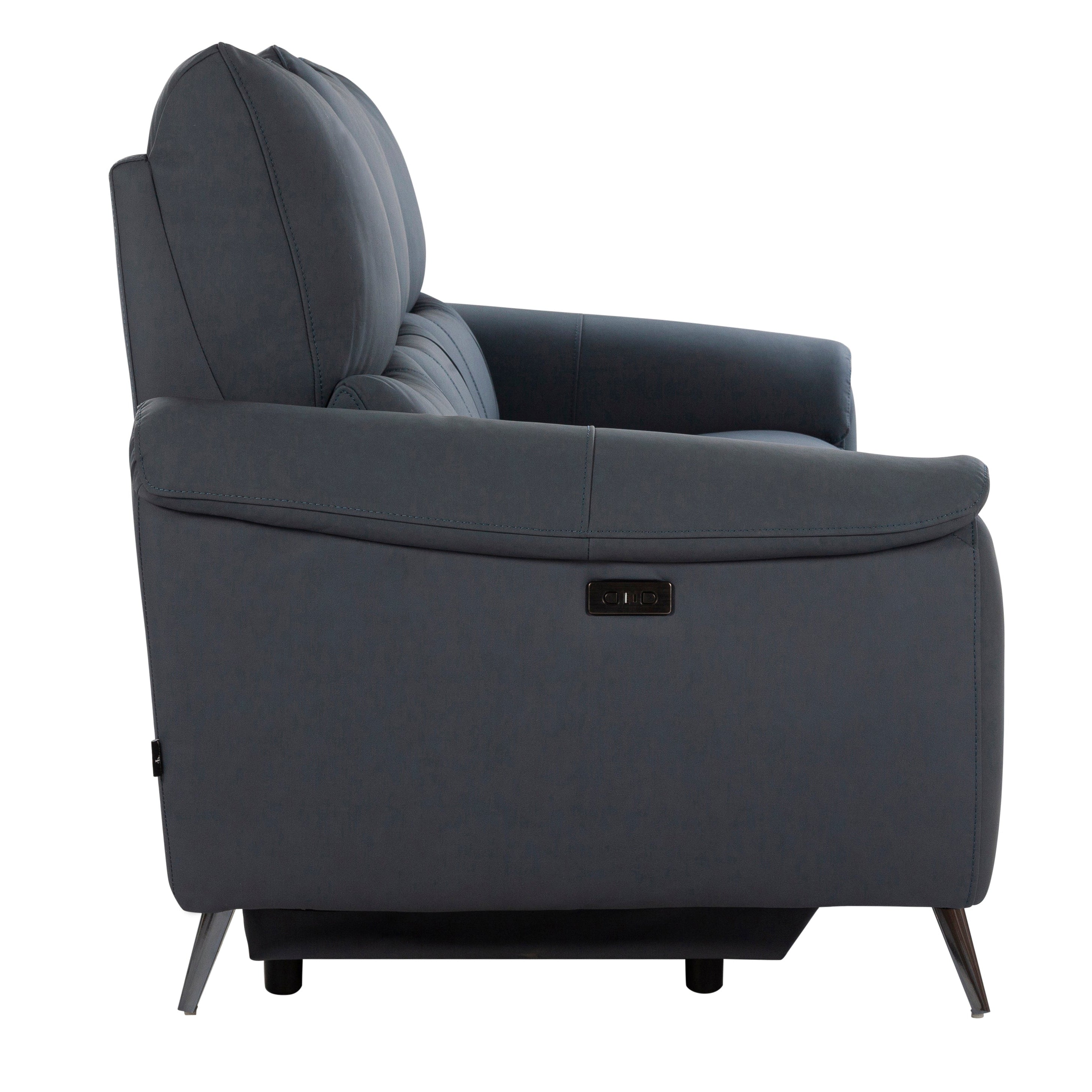 Levanto Half Leather Zero Wall Electric Recliner | 3 Seater | Ocean Blue