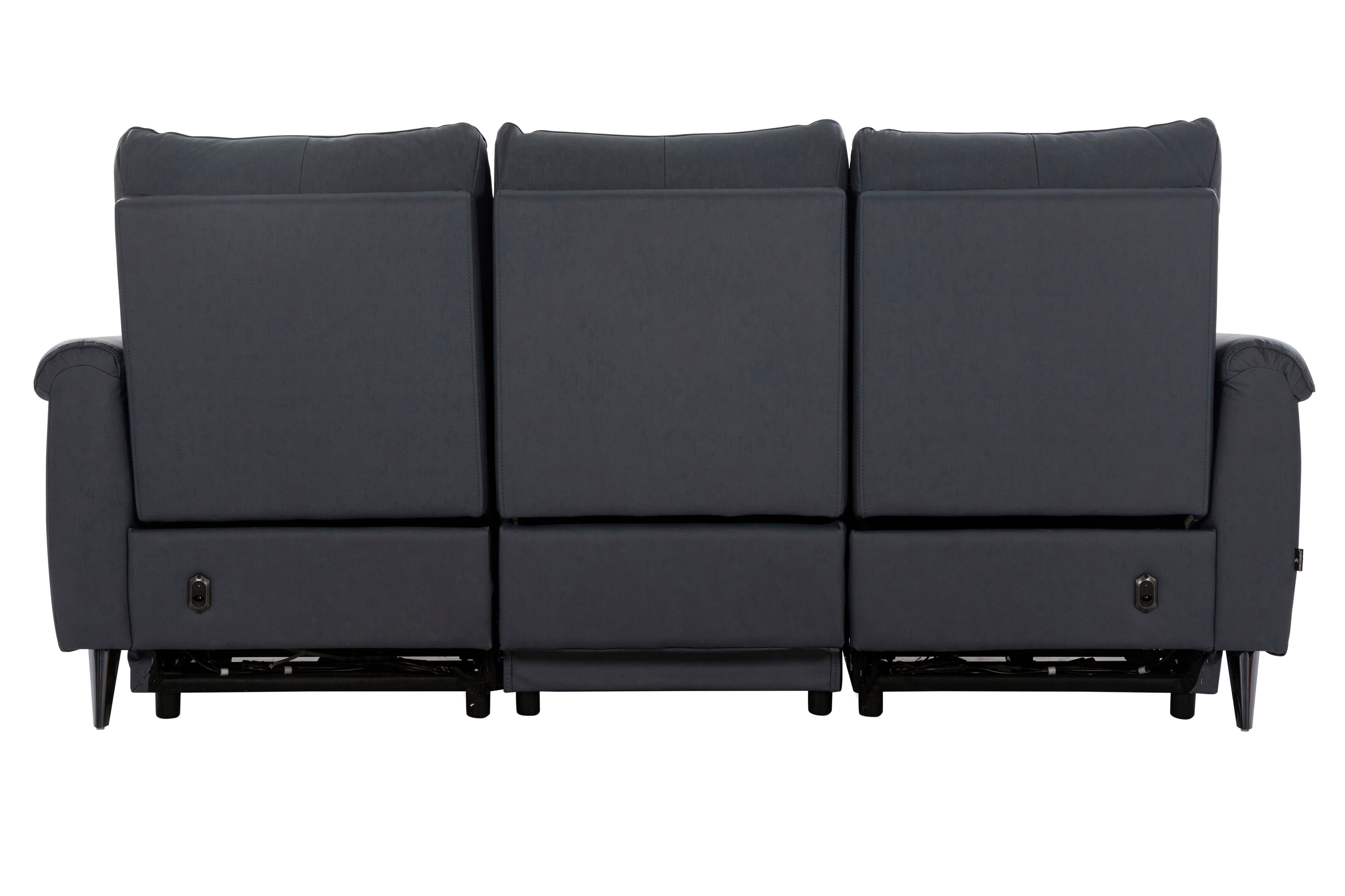 Levanto Half Leather Zero Wall Electric Recliner | 3 Seater | Ocean Blue