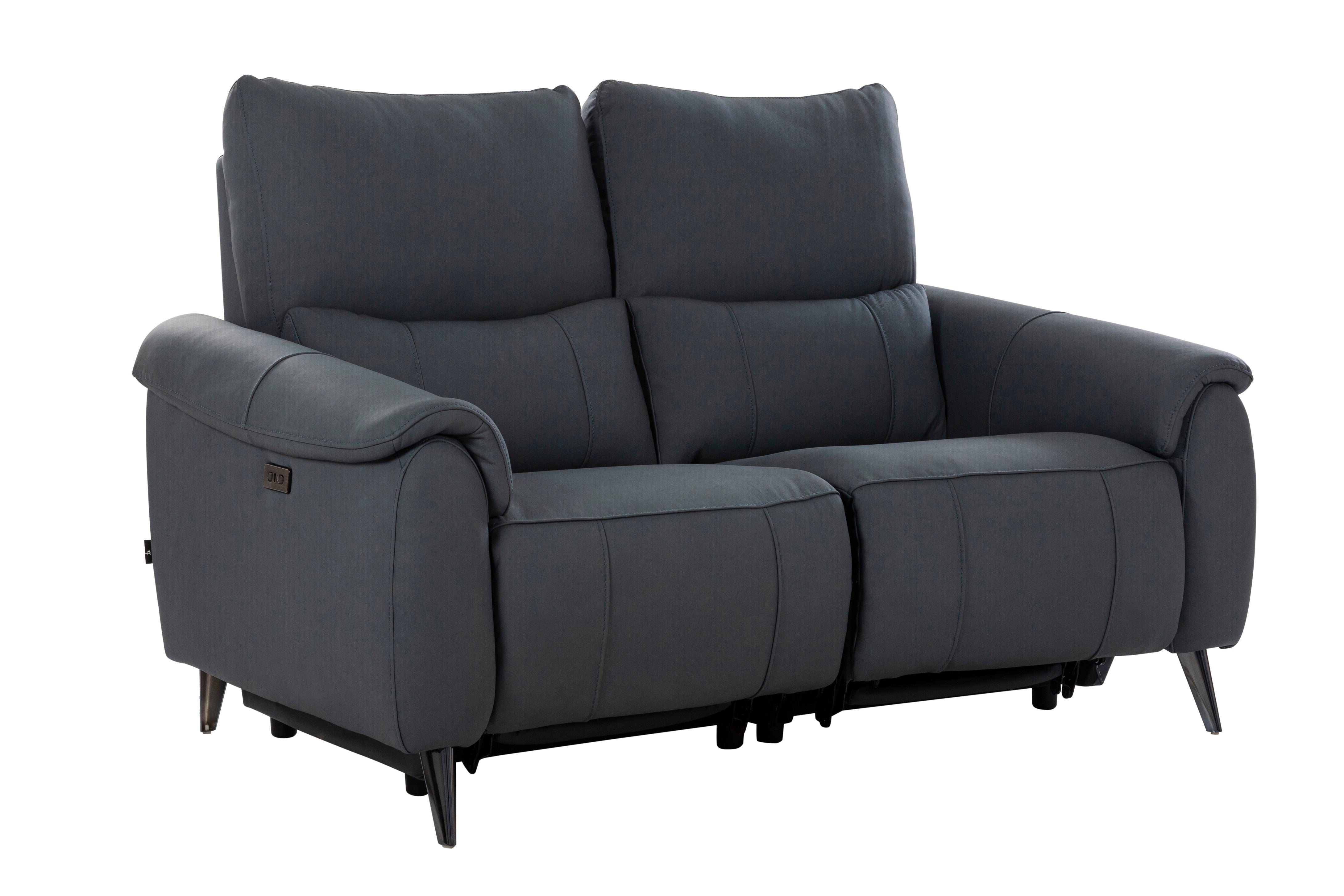 Levanto Half Leather Zero Wall Electric Recliner | 2 Seater | Ocean Blue