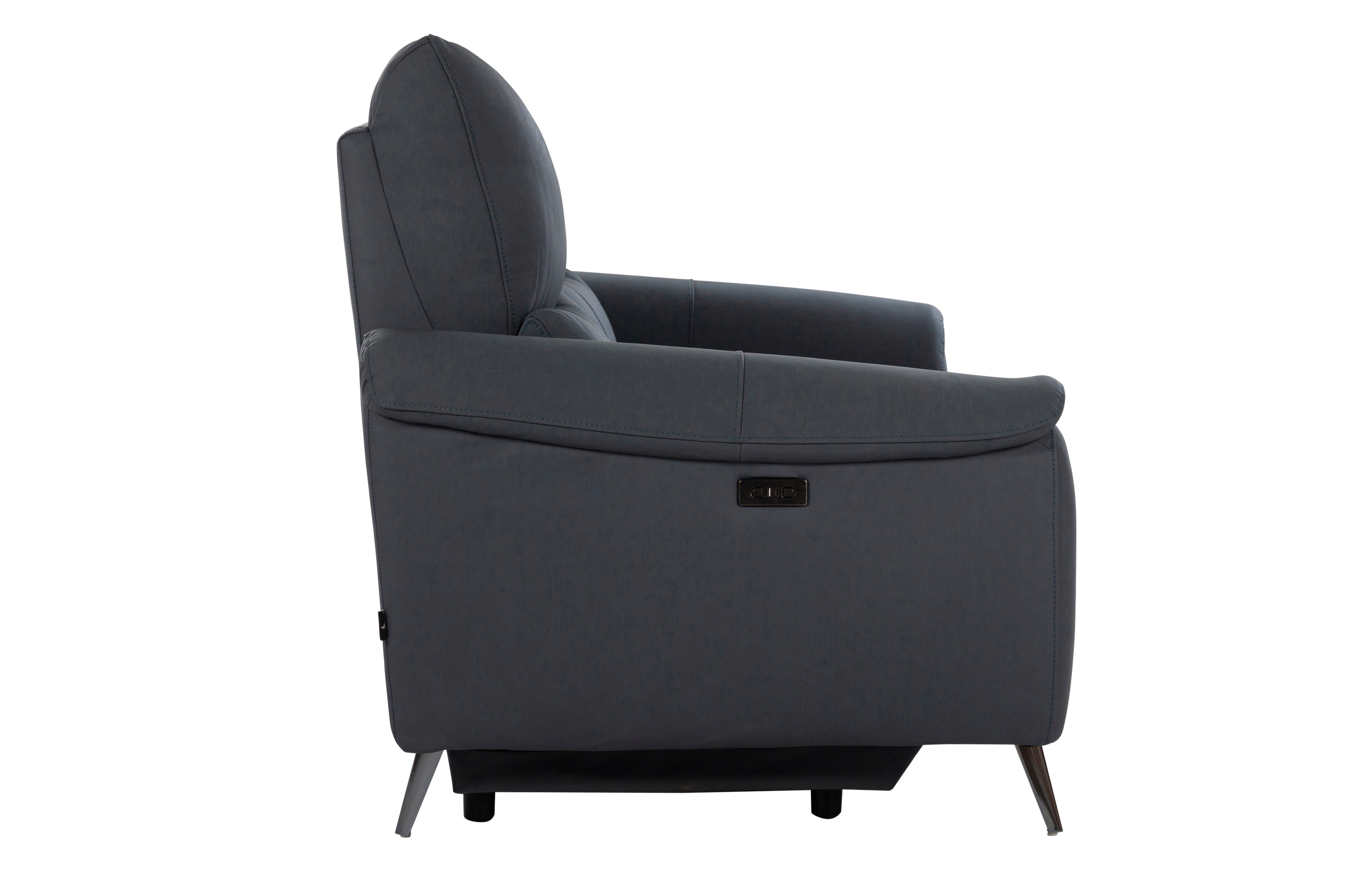Levanto Half Leather Zero Wall Electric Recliner | 2 Seater | Ocean Blue