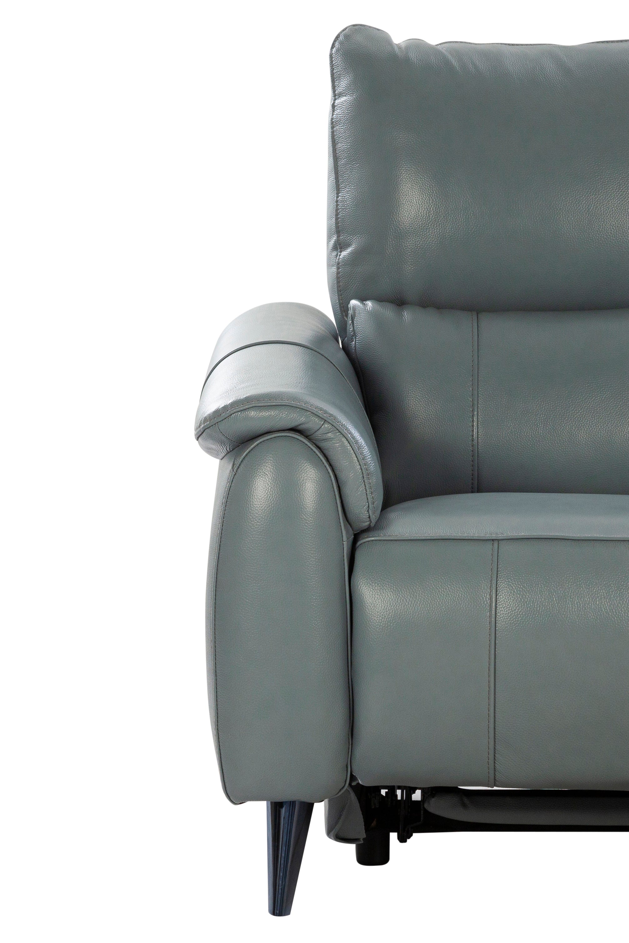 Levanto Half Leather Zero Wall Electric Recliner | 3 Seater | Slate Grey