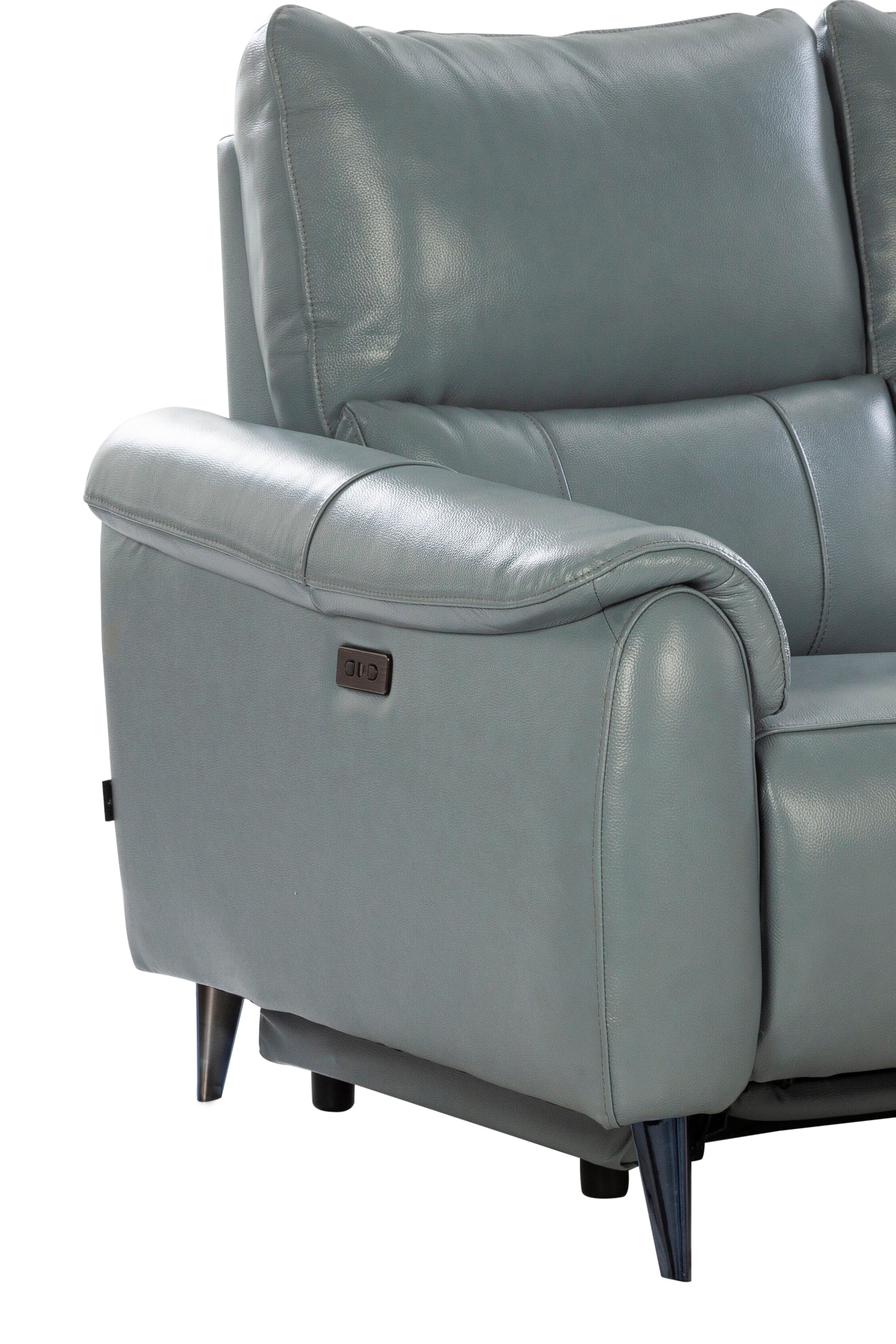 Levanto Half Leather Zero Wall Electric Recliner | 3 Seater | Slate Grey