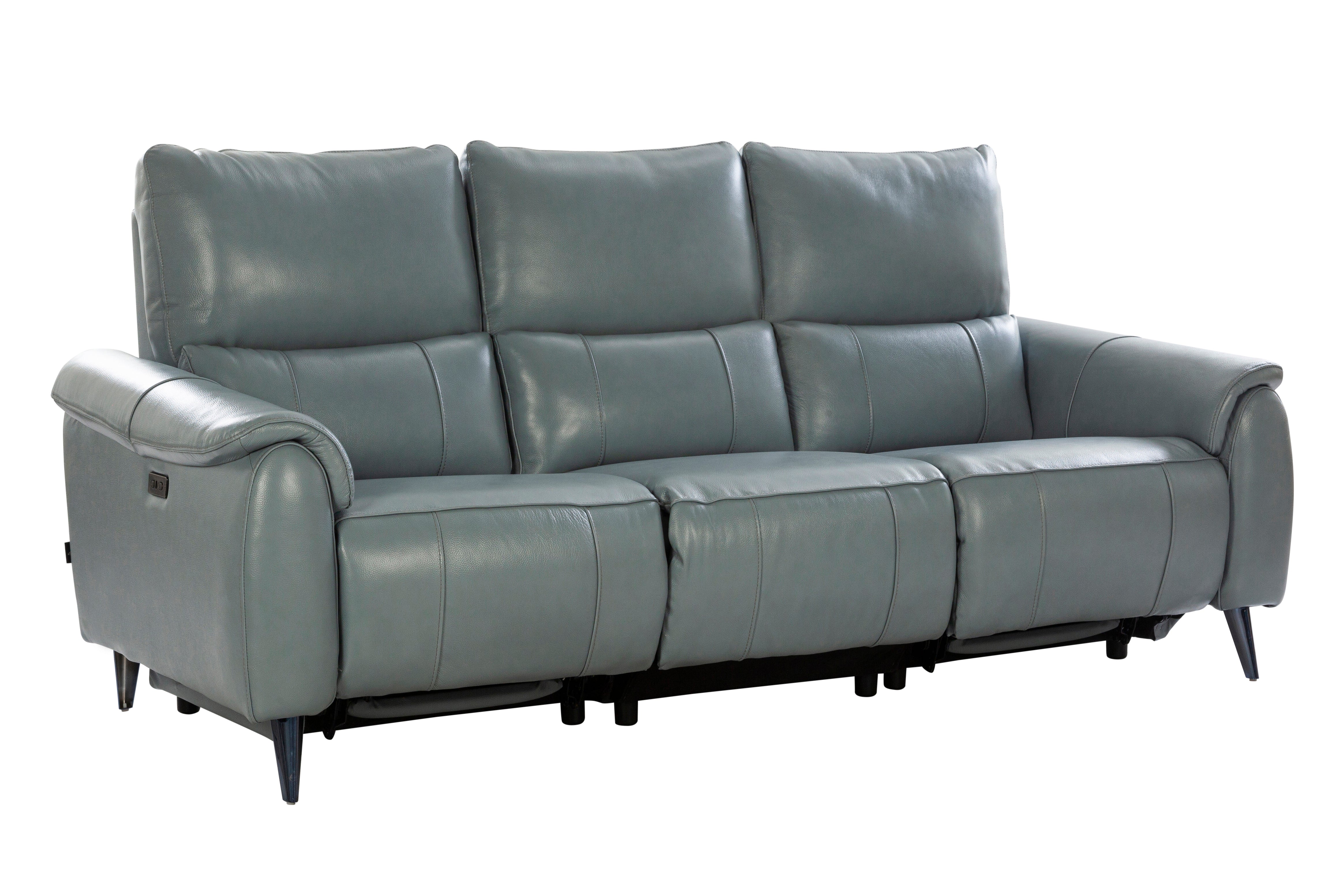 Levanto Half Leather Zero Wall Electric Recliner | 3 Seater | Slate Grey