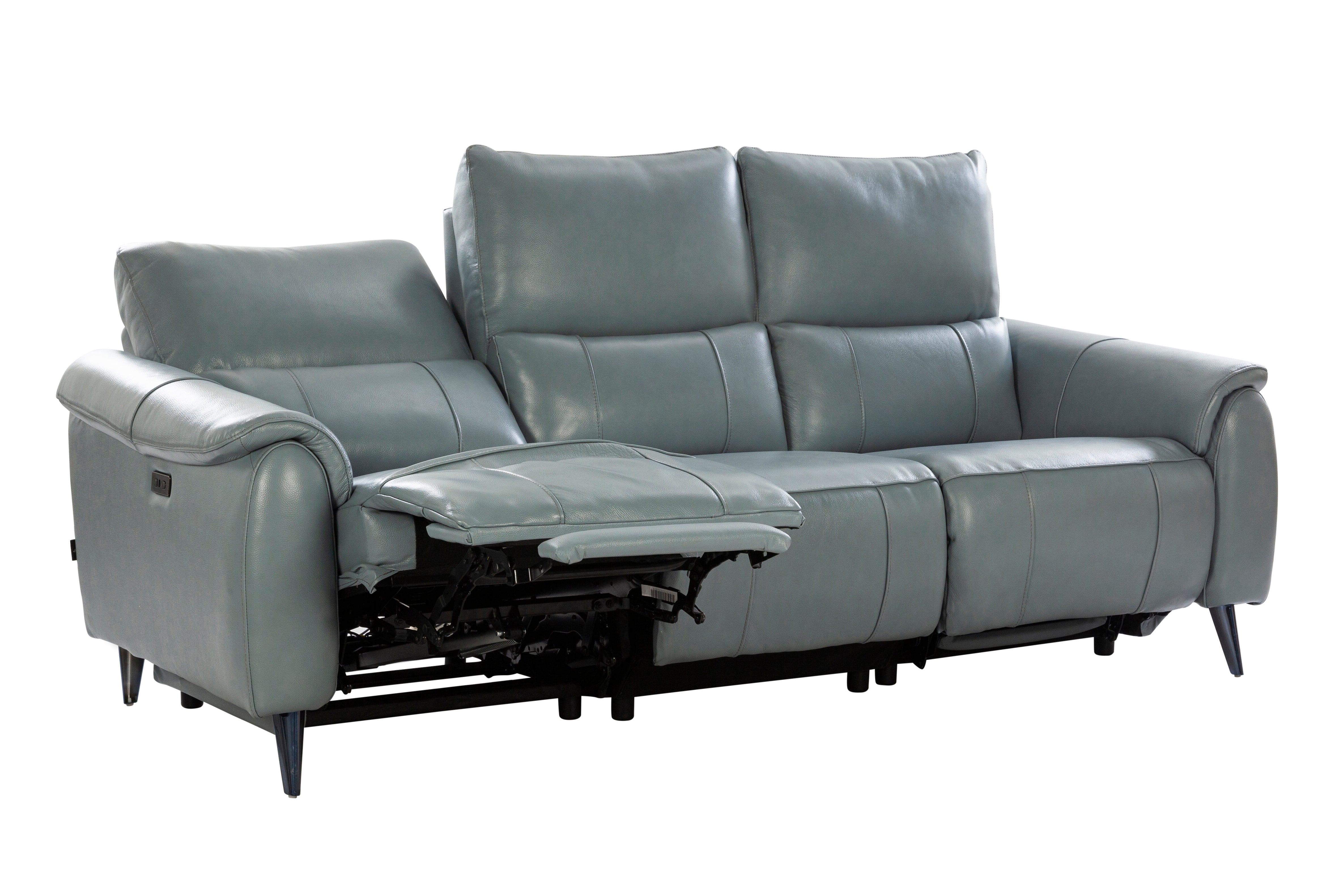 Levanto Half Leather Zero Wall Electric Recliner | 3 Seater | Slate Grey
