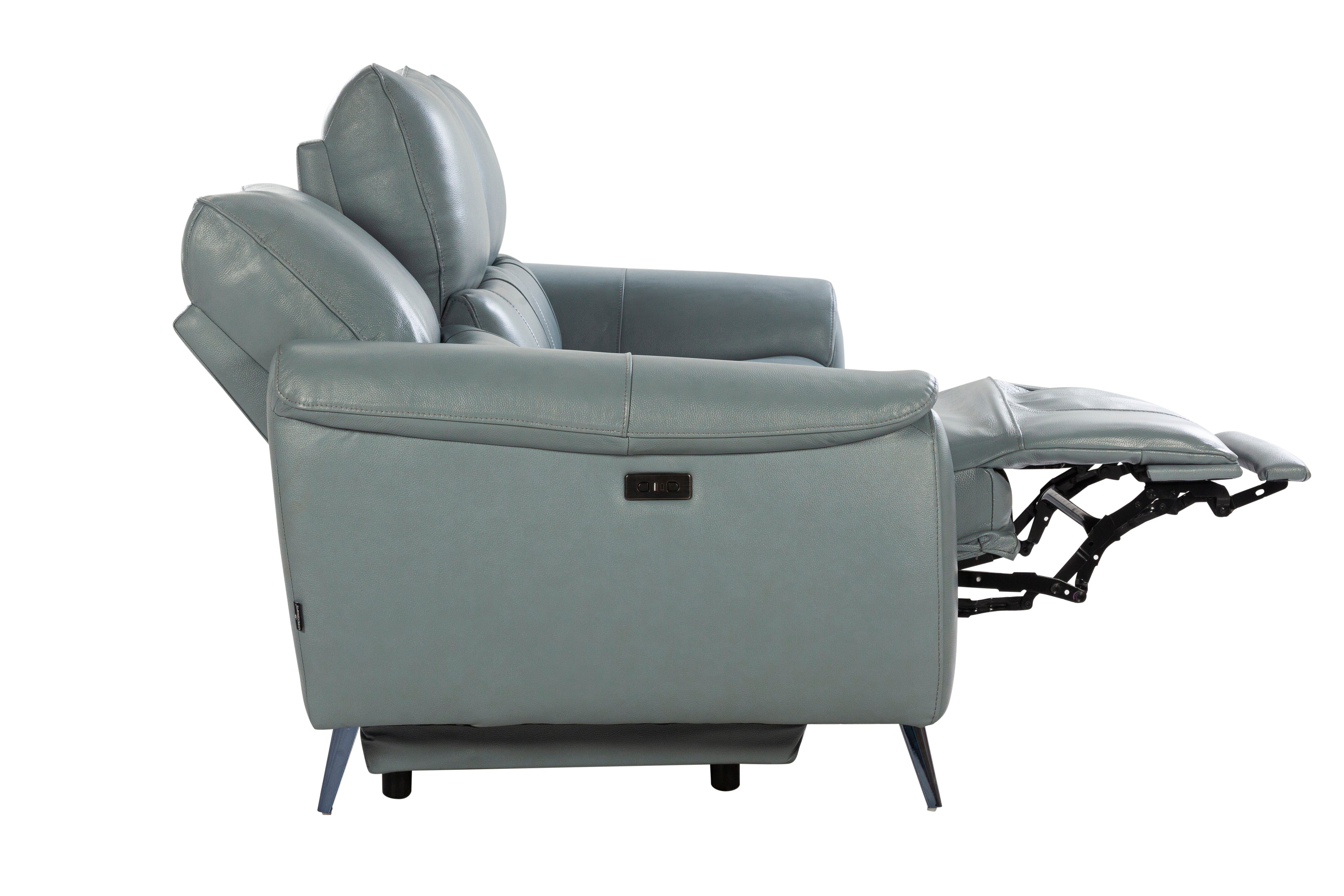 Levanto Half Leather Zero Wall Electric Recliner | 2 Seater | Slate Grey