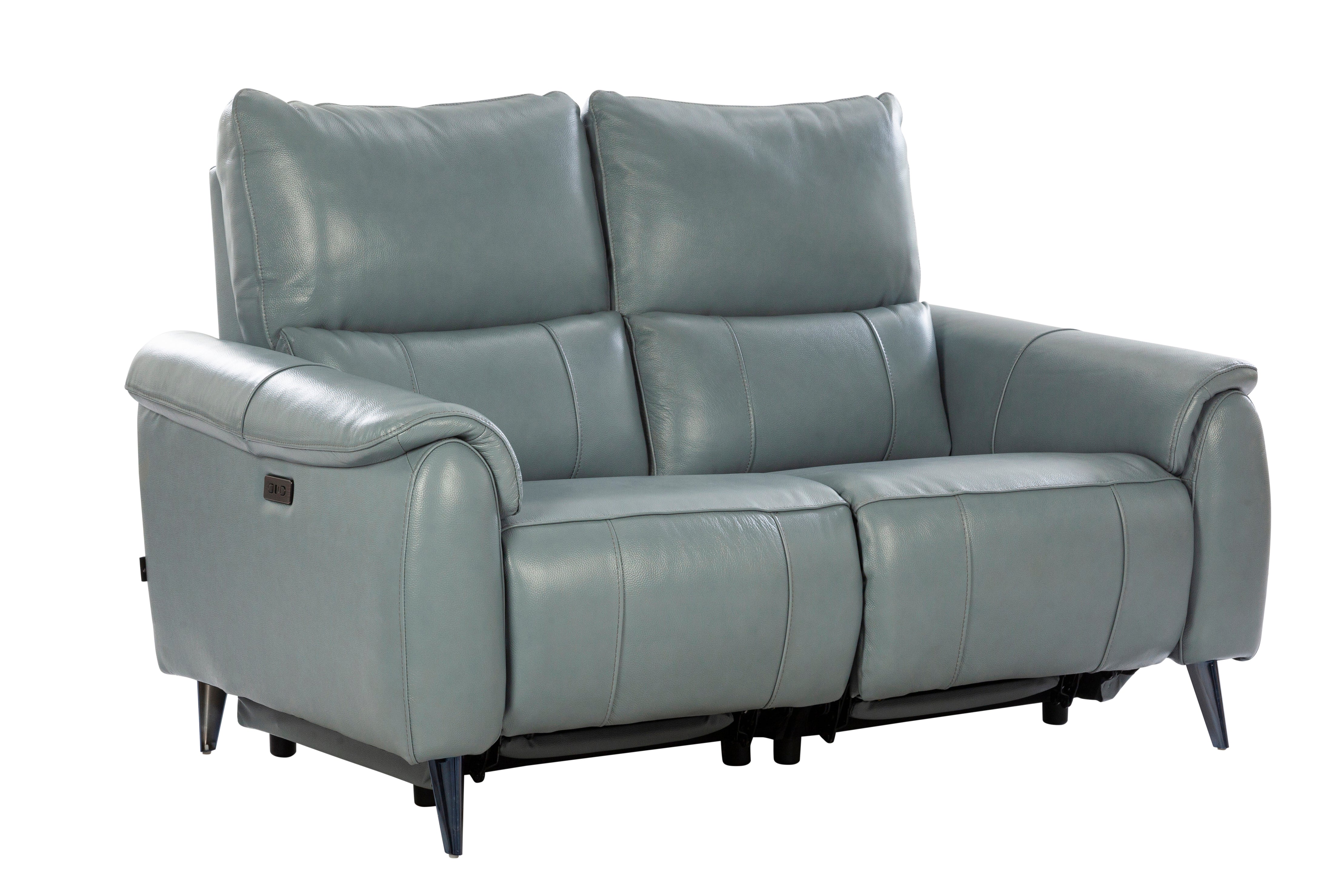 Levanto Half Leather Zero Wall Electric Recliner | 2 Seater | Slate Grey