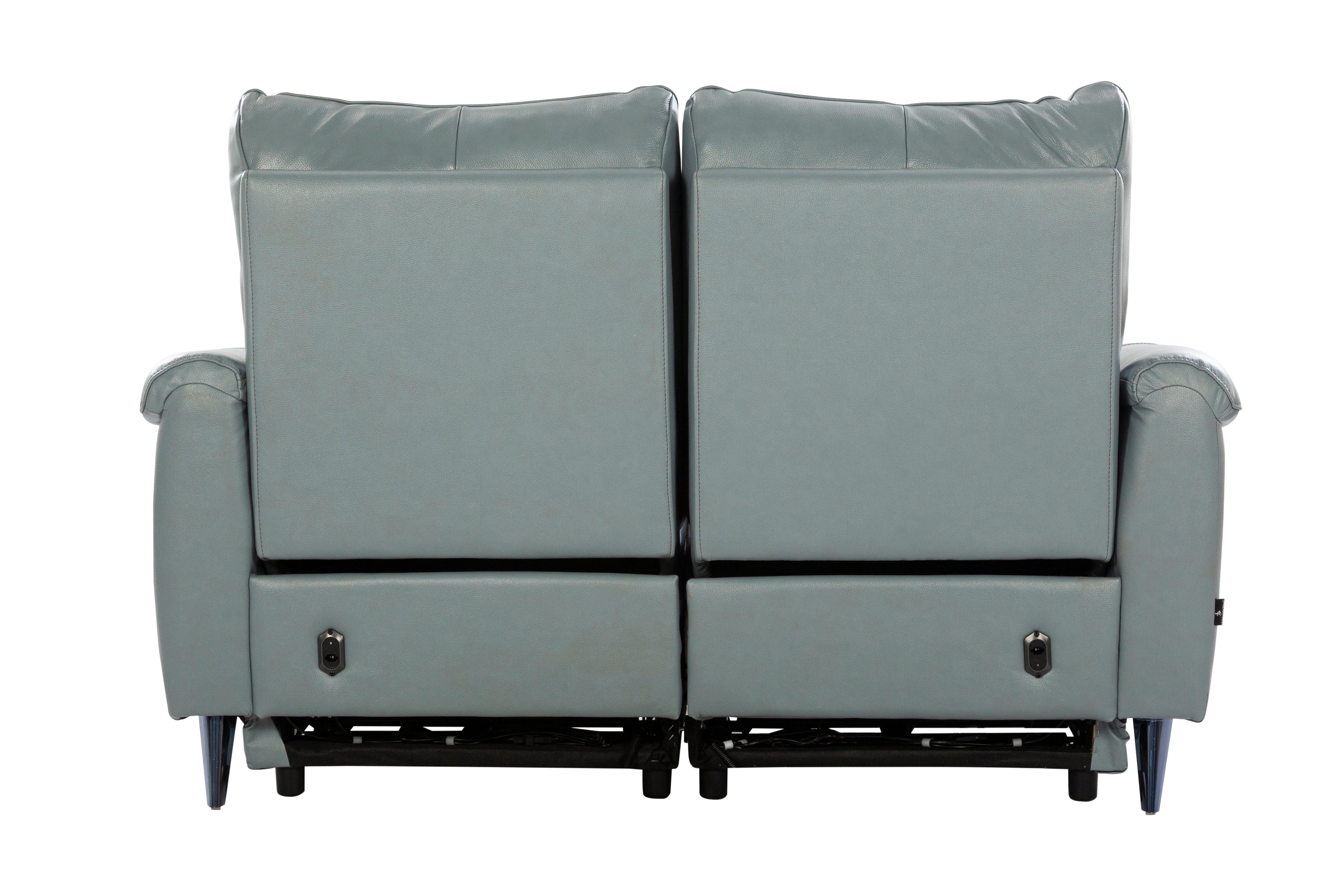 Levanto Half Leather Zero Wall Electric Recliner | 2 Seater | Slate Grey