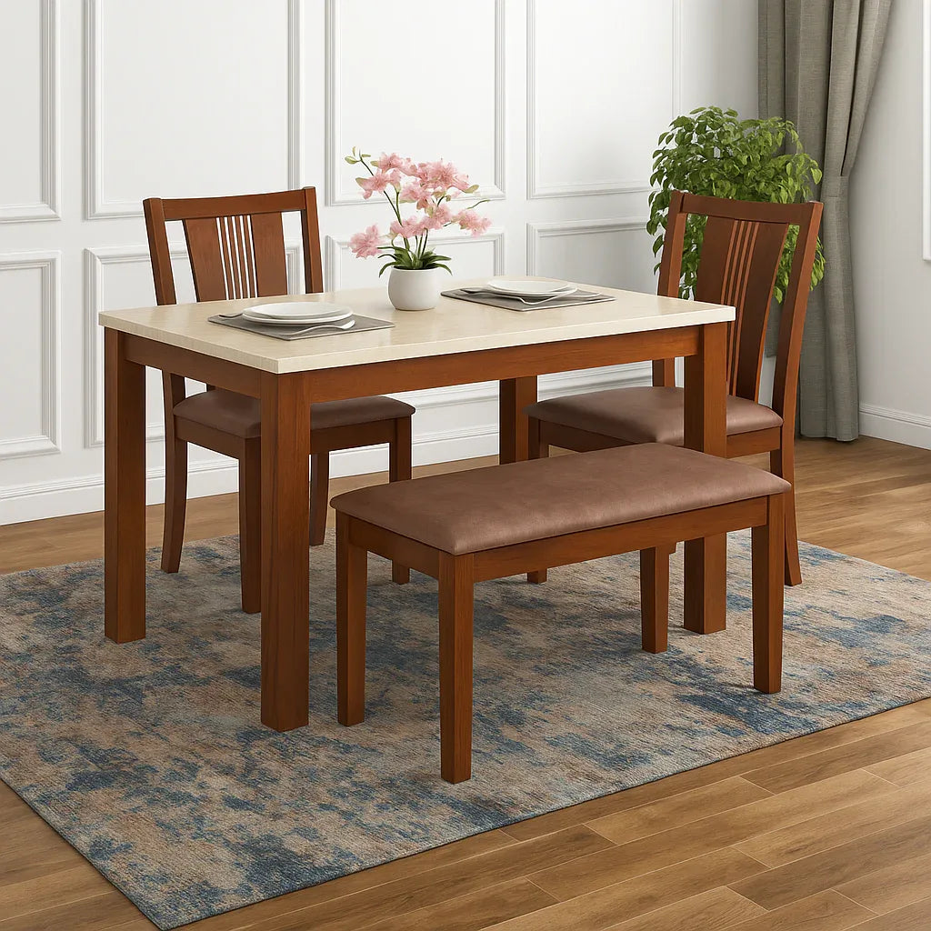 Lumiere 4 Seater Dining Set With Bench - HomeTown