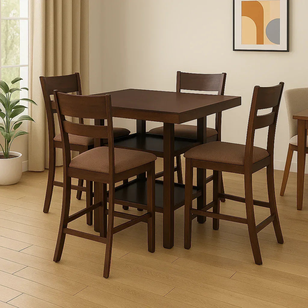 Hopton Solidwood Dining Set in Walnut Colour - HomeTown