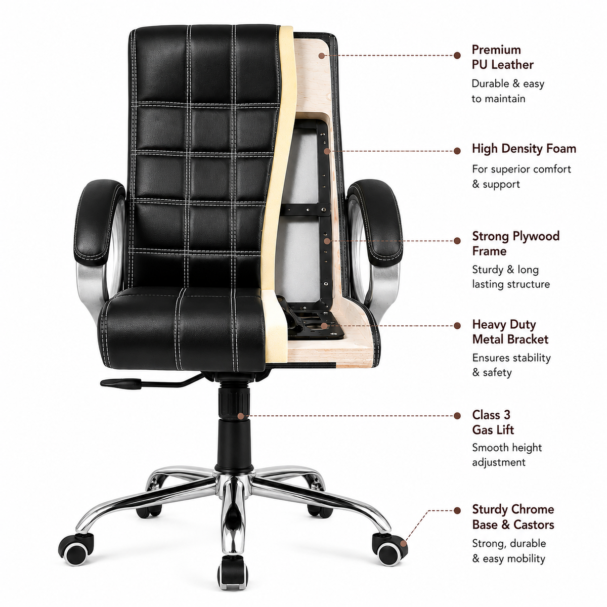 Flexrest Office Chair Check Black