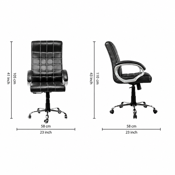 Flexrest Office Chair Check Black dimensions