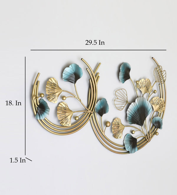 Vedas Tyra Leaf Metal Wall Decoration Hanging Wall Arts Decorative Item for Home, Restaurant, Living Room, Dining Room, Office. 30* dimensions
