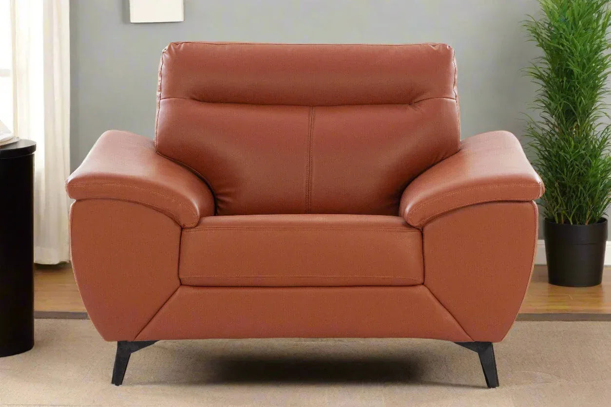 Genova Leatherette Sofa In Tan Color