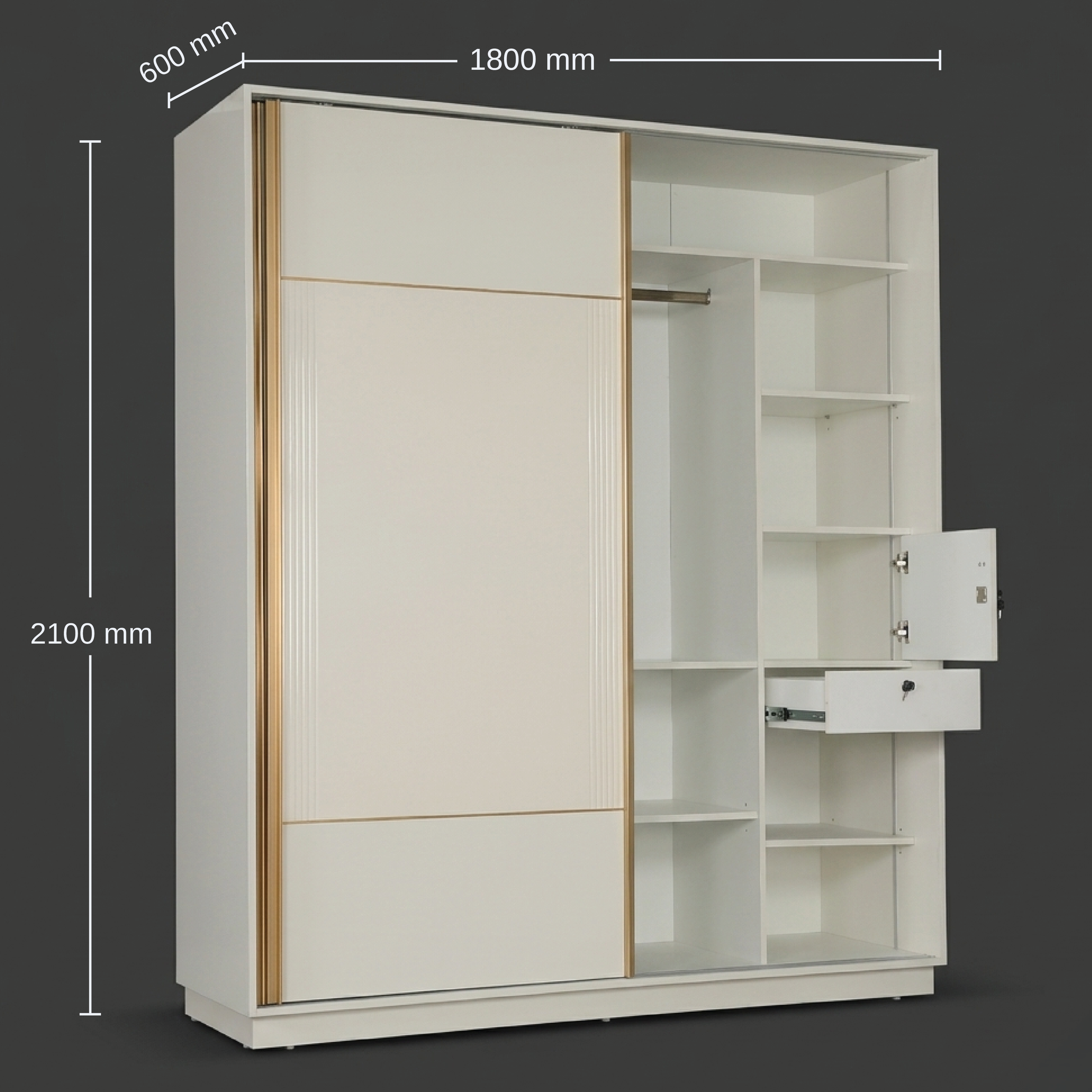 Snowcrest 2 Door Sliding Wardrobe