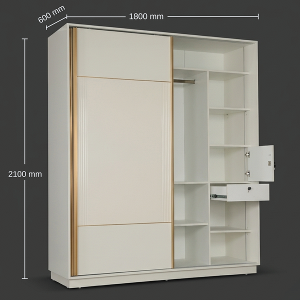 Snowcrest 2 Door Sliding Wardrobe dimensions