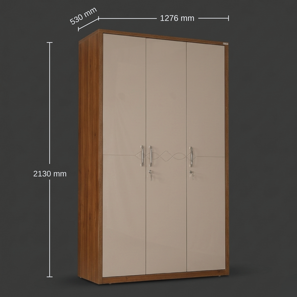 Opal 3 Door Wardrobe Ceramic High Gloss dimensions