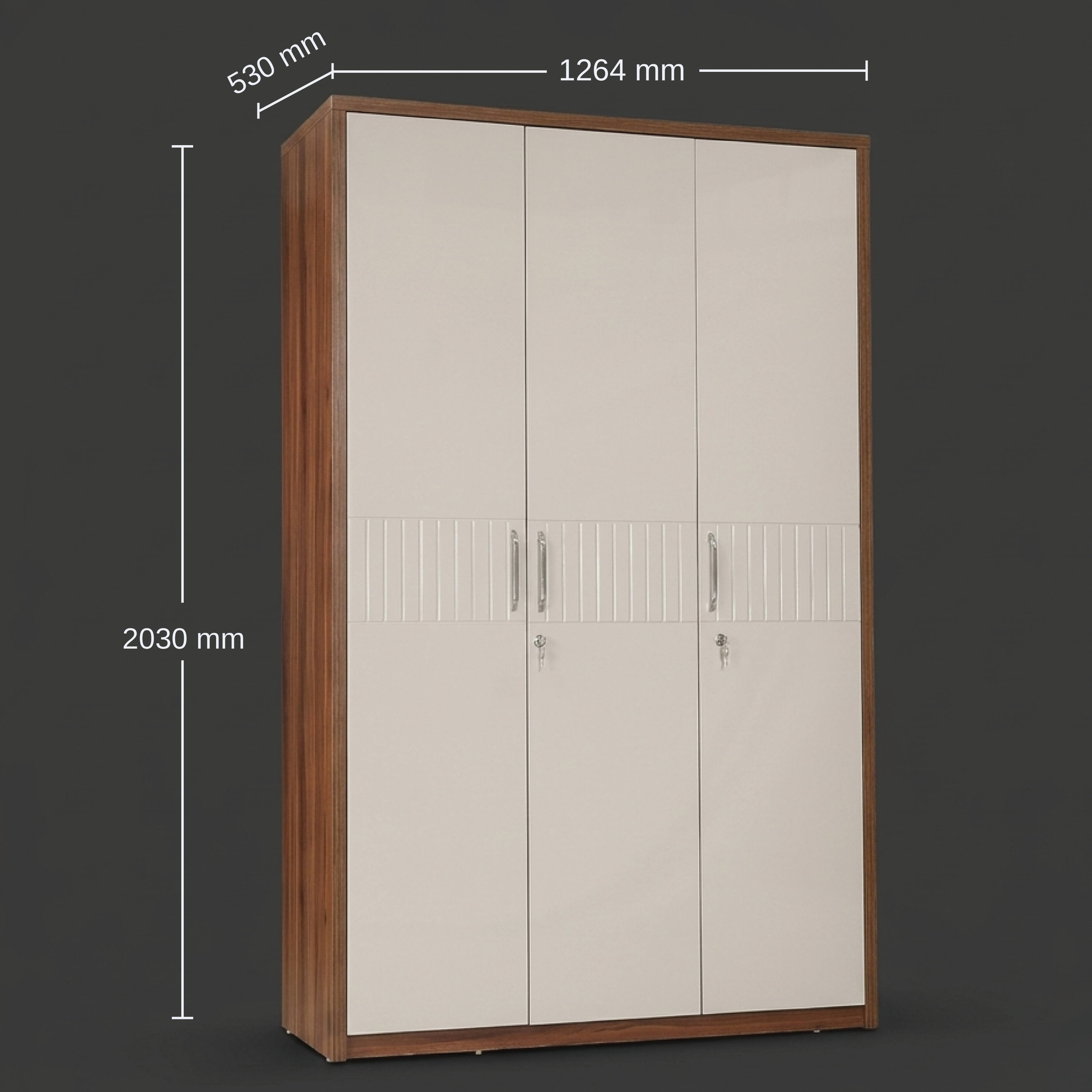 CASCADE 3DOOR WARDROBE WITHOUT MIROR NEW
