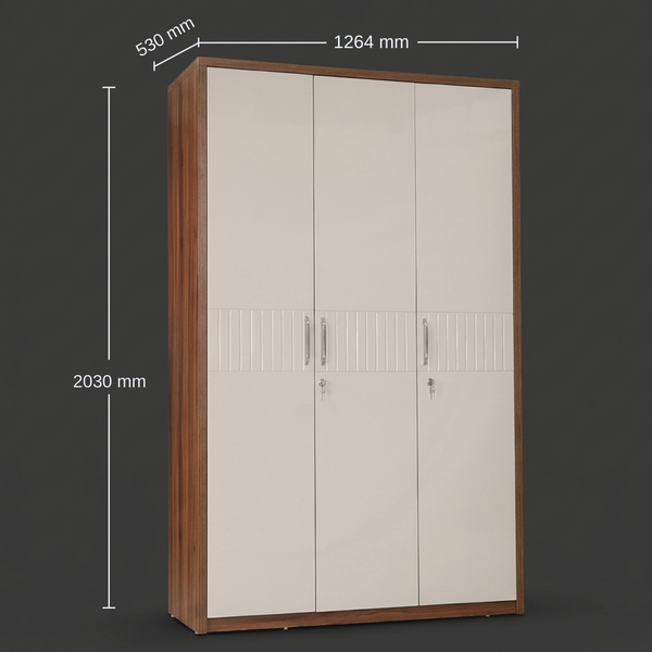 Cascade 3door Wardrobe Without Miror New dimensions