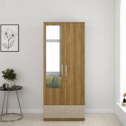 Diago Two Door Wardrobe In Natural Teak Color - HomeTown